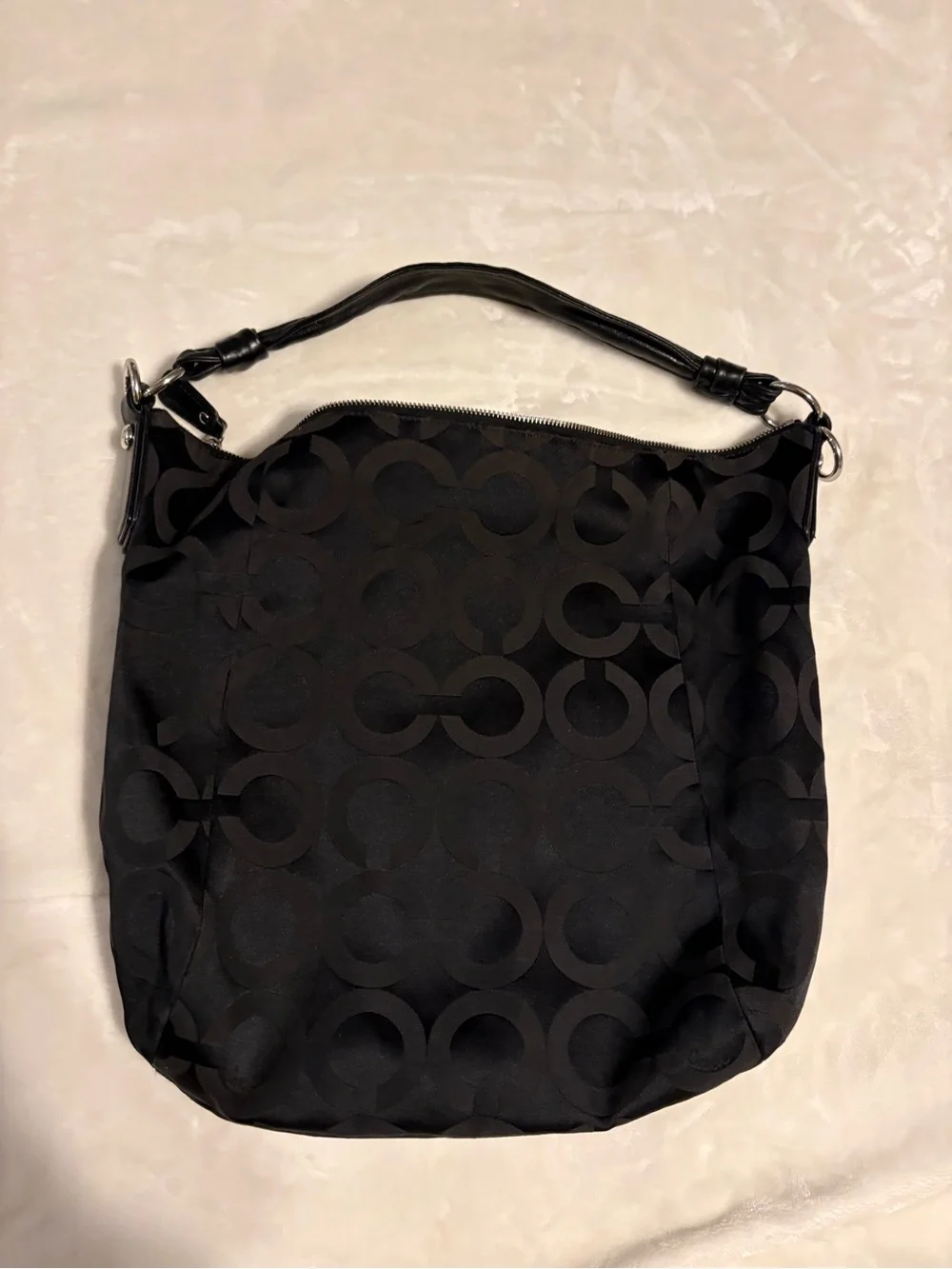 COACH Viral authentic Kristin Op Art hobo Bag Black Vintage Y2K Shoulder Purse